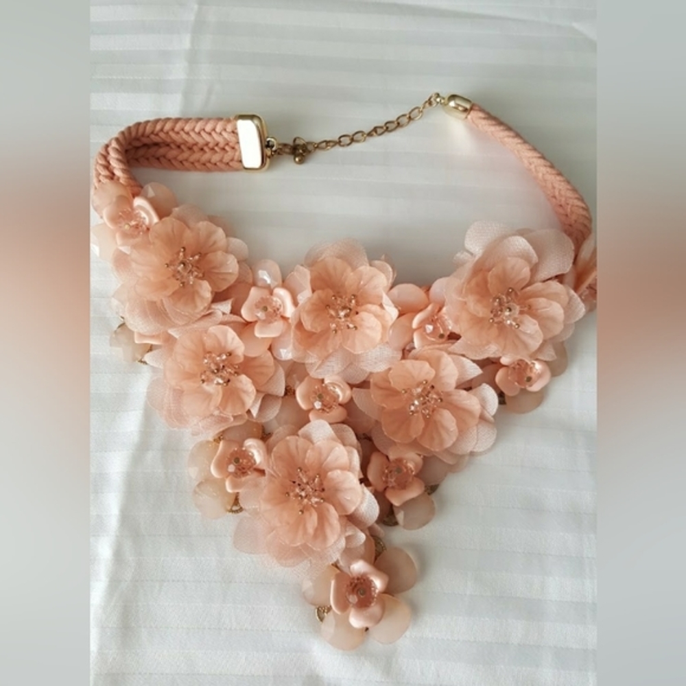 Blush Pink Flowers Necklace